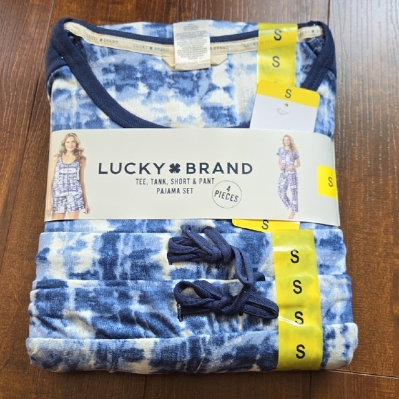Lucky Brand Other - Lucky Brand Blue Tie-Dye 4 Pieces  Pajama Set